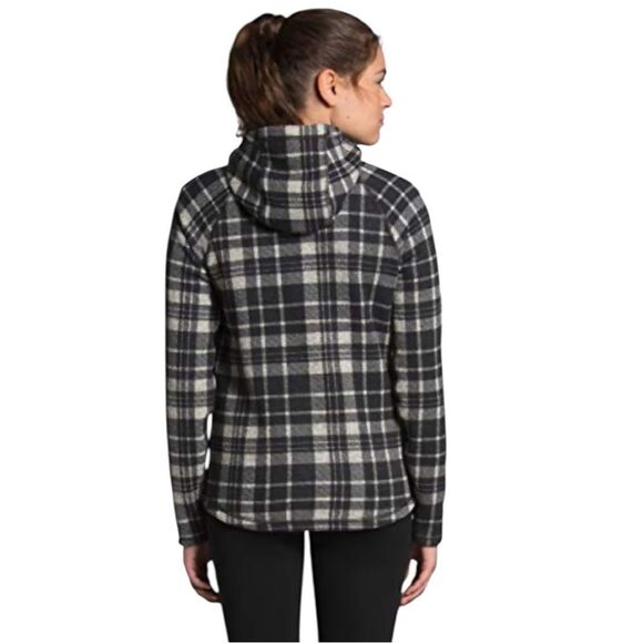 The North Face Black and White Plaid w/ Hood Quarter Zip Pullover Sweater Sz XS - Picture 8 of 9
